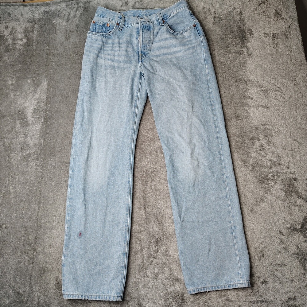 Levis Jeans Women 25x30 Blue 501 90s Premium Denim Light Wash Button Fly Classic - Picture 1 of 16